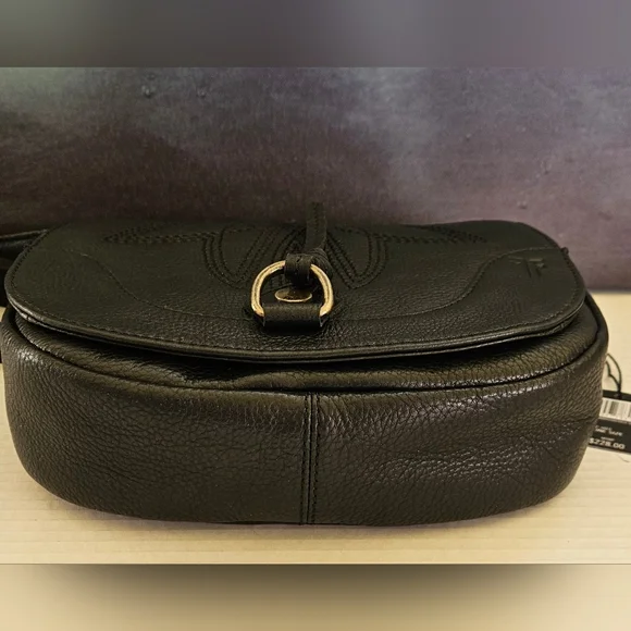 FRYE Black Pebble Saddle Crossbody Bag NWT - Picture 8 of 16